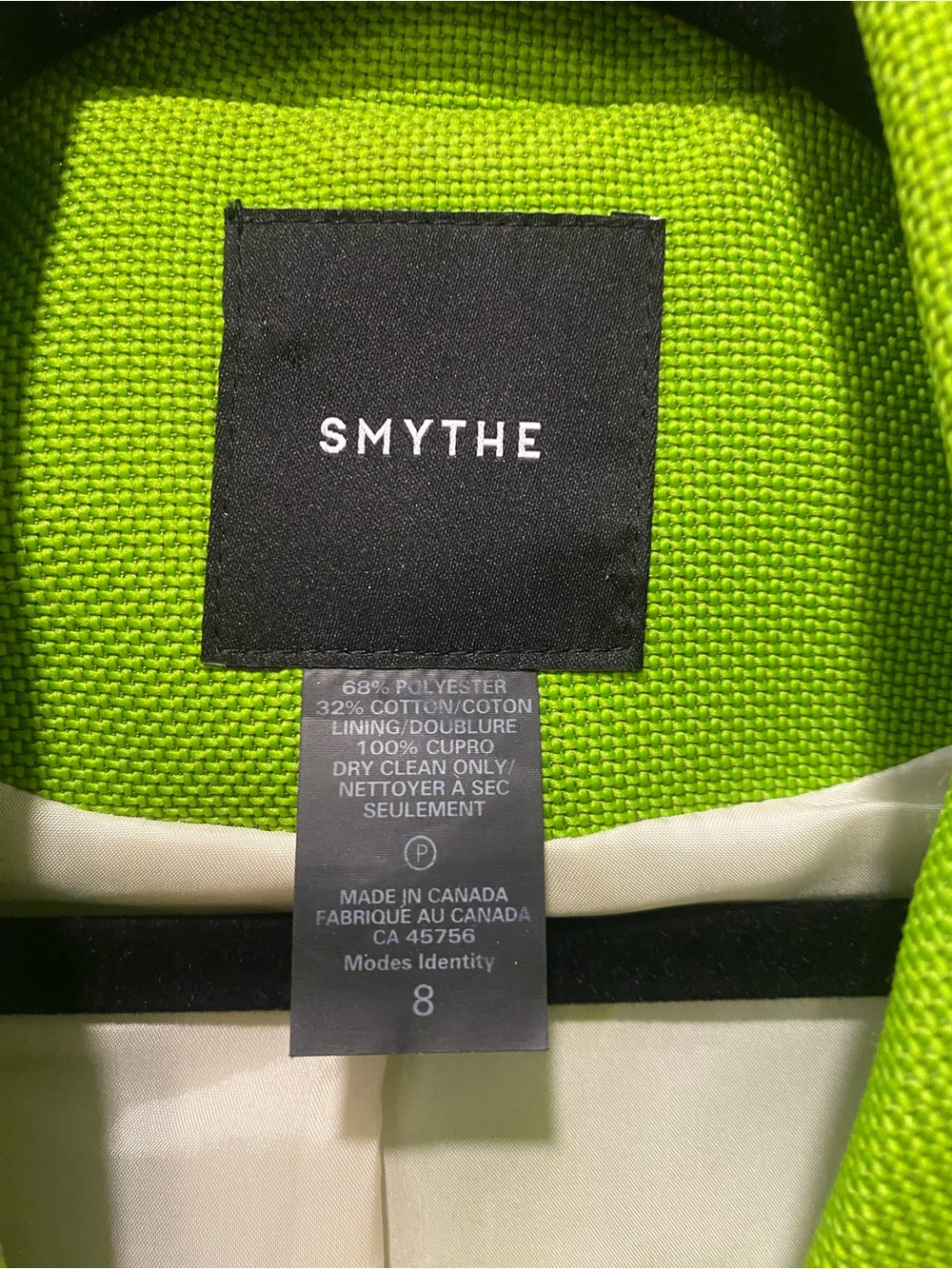 Smythe Bright Lime Single-Button Blazer - Picture 3 of 3